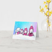 Winter Maltese Blanke Kaart (Gele Bloem)