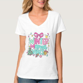 Winter Mama Sfeer Mooie Kerst Kunst T-shirt