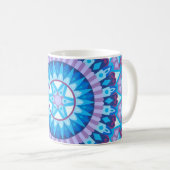 Winter Mandala Blauwe Geometrische Sneeuwvlok Knus Koffiemok (Voorkant rechts)