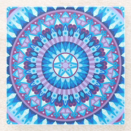 Winter Mandala Glazen Onderzetter (Voorkant)