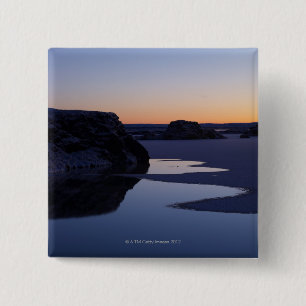Winter, meer van Myvatn, IJsland Vierkante Button 5,1 Cm