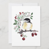 Winter Mees Vogelbessen Feestdagenkaart (Voorkant)