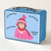 Winter Meisje Roze Wit Rood Winter Pet (Achterkant)
