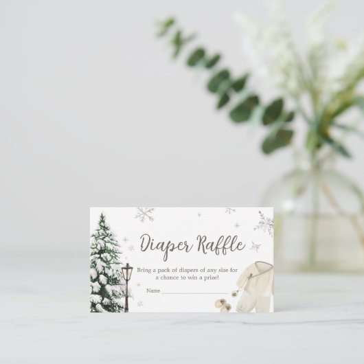 Winter Merry Little Baby Kleding Luier Raffle Informatiekaartje (Staand voorkant)