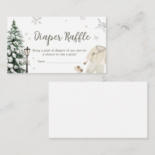 Winter Merry Little Baby Kleding Luier Raffle Informatiekaartje (Voorkant / Achterkant)