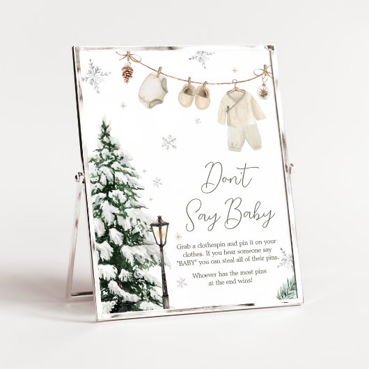 Winter Merry Little Baby Kleding Zeg geen Baby Poster