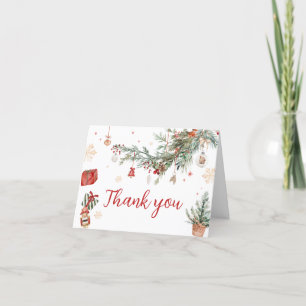Winter Merry Little Christmas Baby shower Bedankkaart