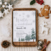 Winter merveilleuse invitation anniversaire argent
