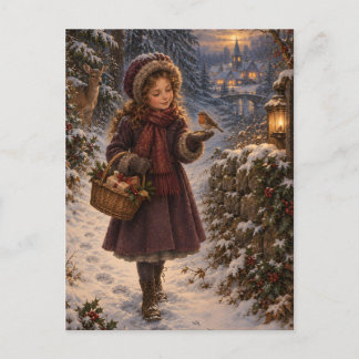 Winter Messenger Christmas Postcard Briefkaart