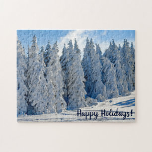 winter met sneeuwbedekking legpuzzel