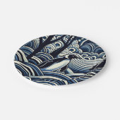 Winter Midnight Blue Abstract Shape Forest Papieren Bordje (Gekanteld)