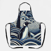 Winter Midnight Blue Abstract Shape Forest Schort (Voorkant)