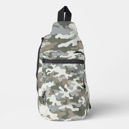 Winter Military Camouflage Pattern Sling Bag (Voorkant)