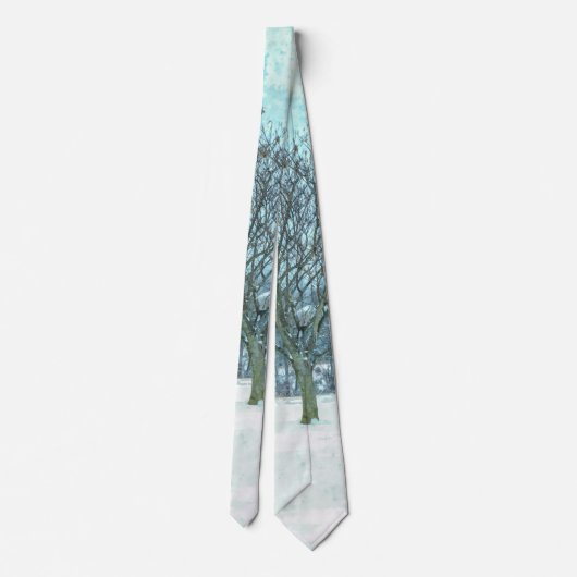 Winter Mimosa Painterly Stropdas (Achterkant)