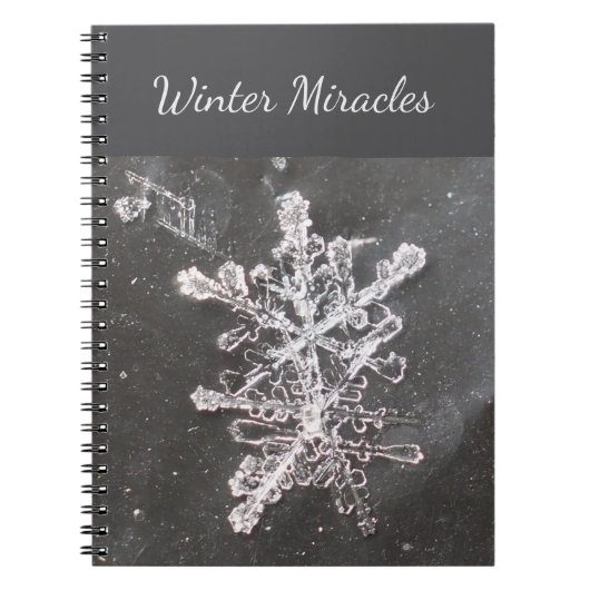 Winter Miracles Snowflake Photo Spiral Notebook Notitieboek (Voorkant)