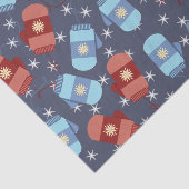 Winter Mittens en Stars Blue Tissuepapier (Detail)