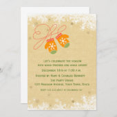 Winter Mittens, Fête Invitation (Devant / Derrière)
