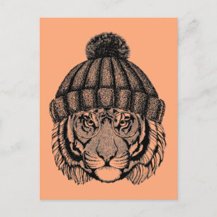 Winter Mode Ready Tiger Briefkaart