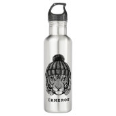 Winter Mode Ready Tiger | Jouw namen toevoegen Waterfles (Voorkant)