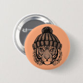 Winter Mode Ready Tiger Ronde Button 5,7 Cm (Voorkant /achterkant)