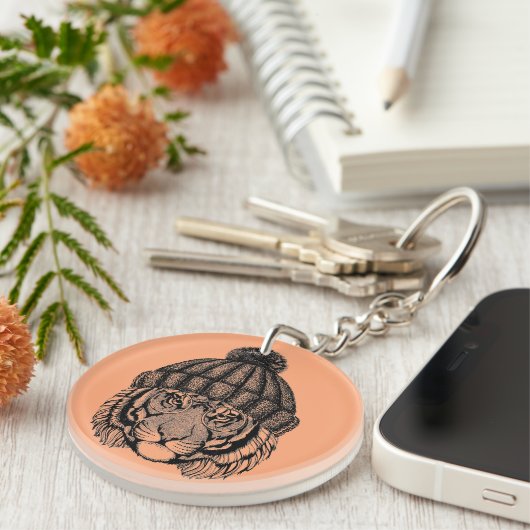 Winter Mode Ready Tiger Sleutelhanger (Voorkant Rechts)