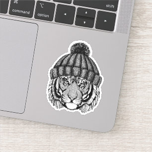 Winter Mode Ready Tiger Sticker