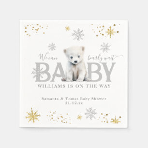 Winter Modern Barly Wachten Baby shower Welkom Servet