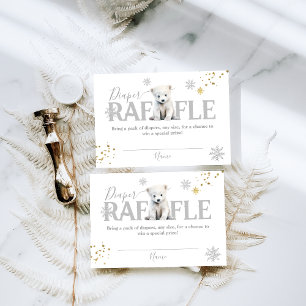 Winter Modern Beer Neutral Baby shower Luier Informatiekaartje