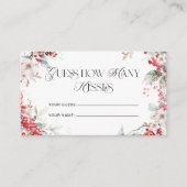 Winter Modern Bloemen Hoeveel Kussen Bruidsspel Informatiekaartje (Voorkant)