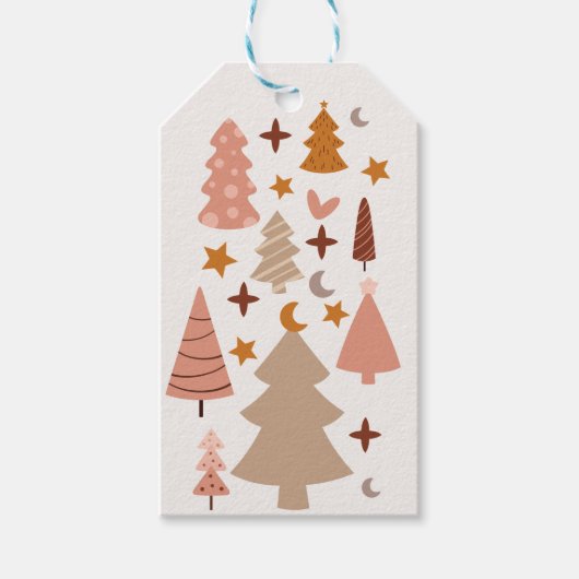 Winter Modern Boho kerstcadeau Label Cadeaulabel (Voorkant)