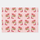 Winter Modern Fun Panda Rood Roze Kerst Inpakpapier Vel (Voorkant 3)