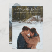 Winter Modern Save the Date Minimalist Rustic (Voorkant / Achterkant)