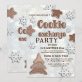 Winter moderne cookie uitwisseling partij kaart (Voorkant / Achterkant)