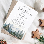 Winter & Moderne Script Chic Baby Shower Kaart