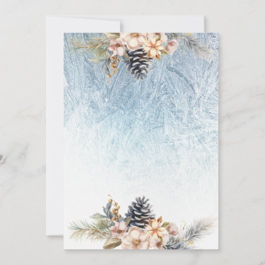 Winter moderne vorst bloemeneerste verjaardag kaart (Achterkant)