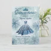 Winter moderne Waterverf handgetekende baljurk Kaart (Staand voorkant)