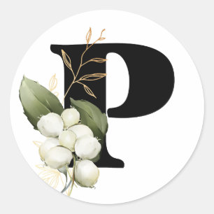 winter MONOGRAM Bulgaars Cyrillisch alfabet Klas Ronde Sticker