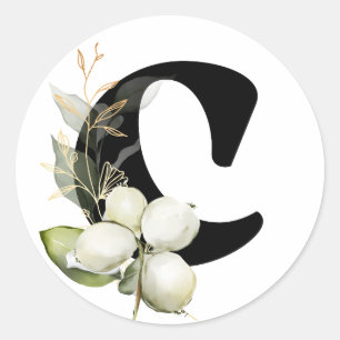 winter MONOGRAM Bulgaars Cyrillisch alfabet Klas Ronde Sticker