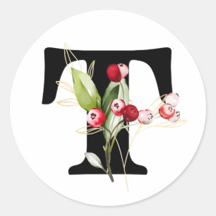 winter MONOGRAM Bulgaars Cyrillisch alfabet Klas Ronde Sticker