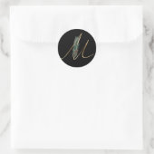 winter monogram kerst letter M Ronde Sticker (Tas)