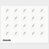 winter monogram kerst ronde sticker (Vel)