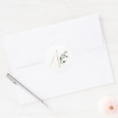 winter monogram kerstletter N Ronde Sticker (Envelop)