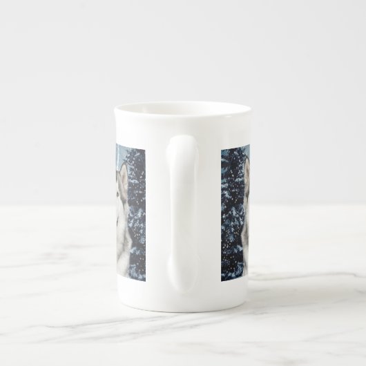 Winter Moon Husky Bone China Mok (Achterkant)