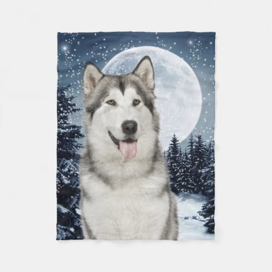 Winter Moon Husky Fleece Blanket (Voorkant)