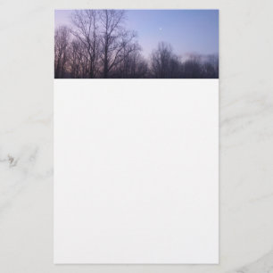 Winter Moon Morning Landscape Foto Briefpapier