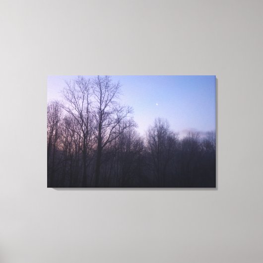 Winter Moon Morning Landscape Foto Canvas Afdruk (Voorkant)