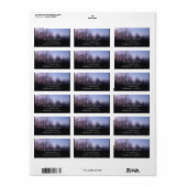 Winter Moon Morning Landscape Foto Etiket (Full Sheet)