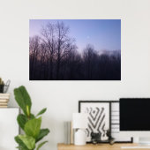 Winter Moon Morning Landscape Foto Poster (Thuiskantoor)