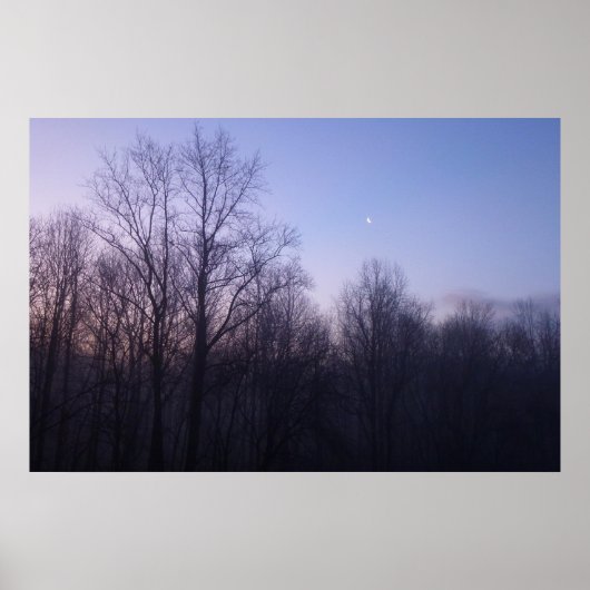Winter Moon Morning Landscape Foto Poster (Voorkant)