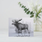 Winter Moose Briefkaart (Staand voorkant)